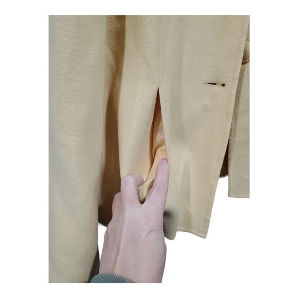 Talbots Women's Yellow Button-Down Wool Angora Rabbit Hair Cashmere Blaz… - Picture 7 of 12